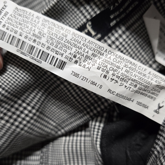 Zara TRF Pleated High Waist Belted Houndstooth Trouser Pants, Tapered Leg, EUC! - Picture 11 of 11